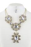 Rhinestone/Glass Bead Statement Necklace Earring Set