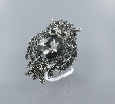 Rhinestone Owl Stretch Ring