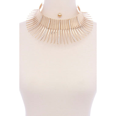 METAL FRINGE COLLAR STATEMENT NECKLACE