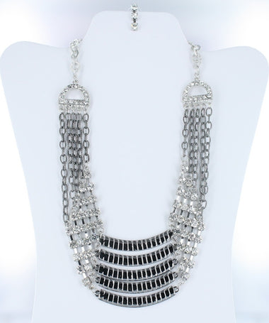 Crystal Stone Metal Necklace