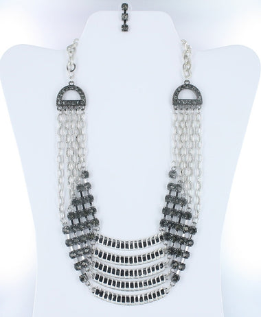 Crystal Stone Metal Necklace