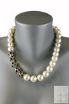 Faux Pearl and Rhinestone Ball Beaded Necklace Earring Set