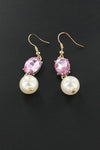 Glass Bead Pendant Pearl Necklace Earring Set