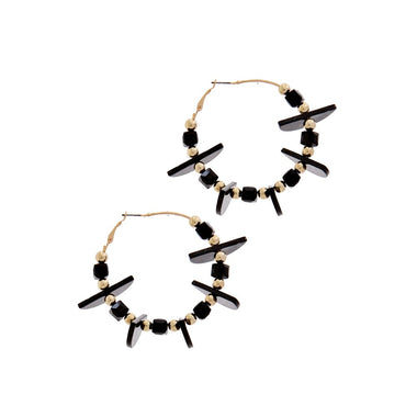 BEADED HOOP EARRING