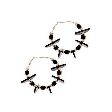 BEADED HOOP EARRING