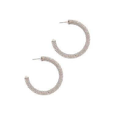 RHINESTONE OPEN HOOP EARRING