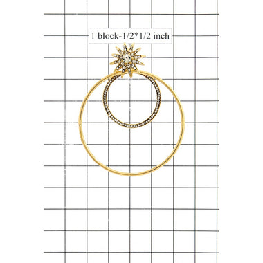 RHINESTONE DOUBLE HOOP EARRING