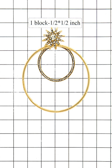 RHINESTONE DOUBLE HOOP EARRING