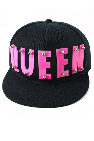 QUEEN 3D Letters Rivet Snapback Adjustable unisex Cap