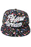 Flower Print FLY YOUR DREAM Snapback Hat