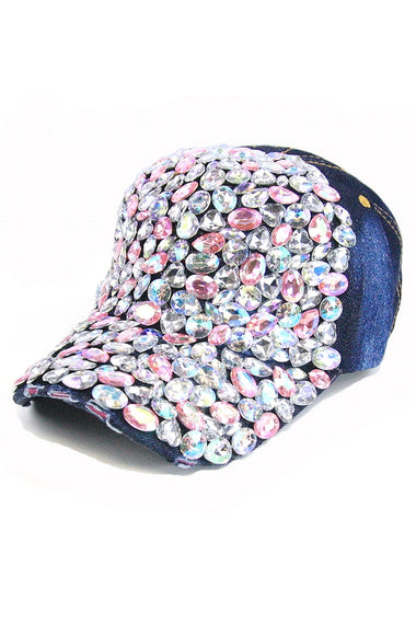 Chunky Crystal Stone Embedded Cap