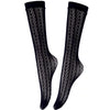 High Knee Socks Black Lace Crochet Thin Transparent Fishnet Mesh Sexy Stockings