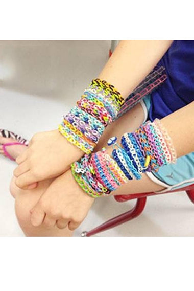 Loom Rainbow Braid Rubber Bands 300 Pcs Set S clip & Hook Solid/Neons (Red,Purple,Light