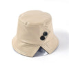 Women Spring Collapsible Button Deco Leather New Bucket Hat Fisherman Sun Cap