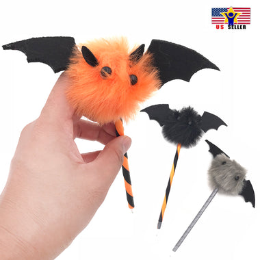 School Kid Halloween Bat Wing Themed Rope Stick Ballpoint Pens Party Fun Favors