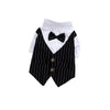 Pet Clothes Dog Strips Shirt Suit Dress Wedding Bow Tie Tuxedo Halloween Costume