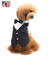 Pet Clothes Dog Strips Shirt Suit Dress Wedding Bow Tie Tuxedo Halloween Costume
