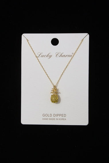 Rhinestone Pineapple Necklace