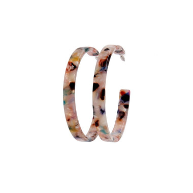 ACETATE WIDE HOOP EARRING