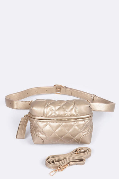 Quilted Convertible Waist Pouch