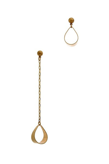Asymmetrical Metal Dangle Earring