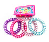 4 Spiral Hair Tie Traceless No Crease Shine Tone Coil Phone Cord Ponytail Holder