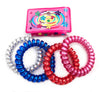 4 Spiral Hair Tie Traceless No Crease Shine Tone Coil Phone Cord Ponytail Holder
