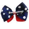Patriotic American Flag Heart Ribbon Bow Tie Hair Pin Headband USA 4th of July