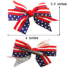 2 Pcs PATRIOTIC USA AMERICAN FLAG Ribbon Bow Tie Headband Hair Pin 4th of July
