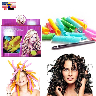 Hair Rollers Snail Rolls Styling Curler Tools Easy at Home DIY Natural 18 PCS