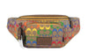 (C9847) Rainbow Signature Coated Canvas Track Waist Fanny Pack Belt Bag