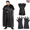 Game of Thrones Jon Snow Men Cosplay Costume Halloween Cloak Outfit + Gloves