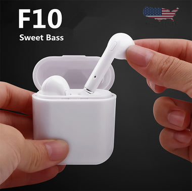 F10 HiFi Bluetooth Wireless Dual Earpiece Headset Headphone Earbuds Earphone