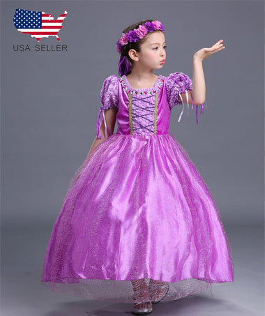 Kid Girl Sofia The First Princess Long Dress up Costume Cosplay Gown Halloween