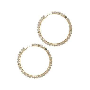 RHINESTONE HOOP EARRING