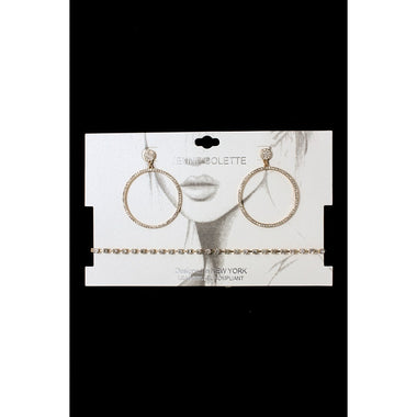Rhinestone Hoop & Choker Set
