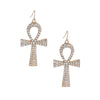 Gold Egyptian Cross Earrings