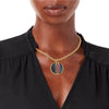 Black Stripe Pendant Gold Twisted Chain