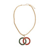 Rope Chain Red and Green Designer Necklace