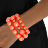 Orange Pearl 3 Pcs Bracelets