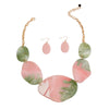 Light Pink Green Dipped Necklace