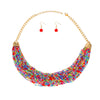 34 Strand Multi Color Bead Necklace