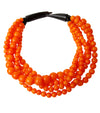 Orange Bead Buffalo Horn Hook Necklace