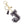 J Black Keychain Bag Charm