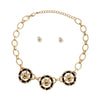 Gold Cable Chain Black Bee Necklace