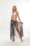 Gray Leopard Sarong Beach Skirt