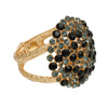 Black Rhinestone Dome Cluster Cuff