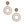 Gold Rhinestone Round Greek Key Earrings