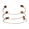 Black Crystal 3Pcs Thin Wire Cuff