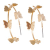 Gold Butterfly Open Hoops